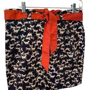 Equestrian Print Wrap mini skirt size 10